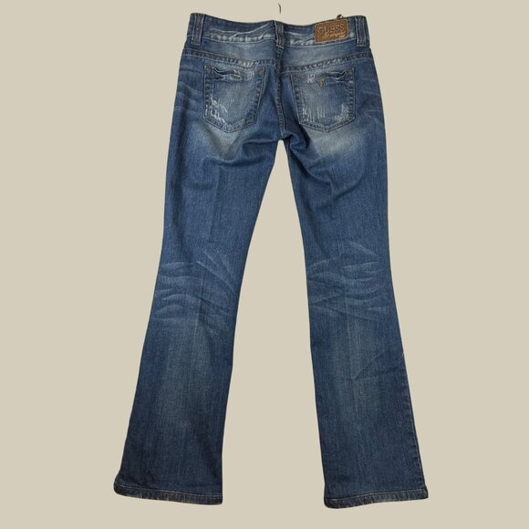 Vtg Guess 1981 Los Angeles Daredevil Bootcut Woman Teen Distressed Jeans 29 Y2K - Picture 3 of 14